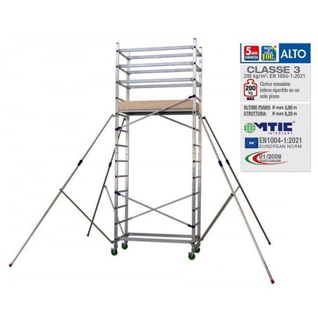 Vendita online Trabattello in alluminio pieghevole ALTO410P altezza lavoro 4,80 mt.